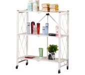 Estantes plegables para cocina microondas , organizador de salón de baño, estantería de almacenamiento de metal libro juguete, estantería para con ruedas ,ESTANTERIA MICROONDA DE METAL negro o blanco