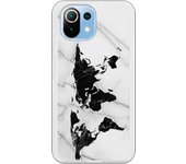 Funda compatible con Xiaomi Mi 11 Lite - Be Unique Funda Gel mármol mapa negro