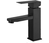 Grifo lavabo Negro mate Maple inoxidable monomando Agua Fria y Caliente con 2 mangueras incluidas Grifo Negro lavabo Grifo baño Grifo de lavabo Negro