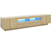 vidaXL Set muebles TV con LED 2 piezas madera contrachapada, Mueble de Salon, Mueble TV, Mueble TV salon, Mesa de TV, Mueble tele