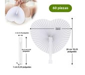 30/60/100pcs White Heart Shape Folding Fan Blank Paper Hand Fans With Plastic Handles DIY Painting Birthday Wedding Party Decor