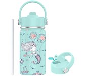 PORCHEDDU Botella Termo de Agua para Niños de Acero Inoxidable 350ml (20 Diseños) mantiene El Frio y el color- Térmica Reutilizable | Sin BPA | Keeps 24H Frio / 12H Caliente | Termo y Hermética - Doble Pantalla a Prueba de Fugas (TK350 1099 F6 D7)