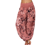 New Summer Women's Fashion Retro Harlan Wide Leg Pants Personality Print Loose Pants Casual Women's Wide Leg Pants