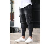 Pantalones Vaquero Slim Hombre Diseño Desgastado - Moda Streetwear con Múltiples Bolsillos y Cintura Elástica para Verano