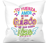 COJIN Super Mama Dia de la Madre TU FUERZA Y AMOR ME GUIA ABUELA AMIGA PADRE AMIGO DECORACION UTIL ADA Y SUS DETALLES
