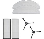 Kit de accesorios de 6 piezas con 2 paños de fregona, 2 filtros HEPA y 2 cepillos laterales negros para aspiradoras robot S7/S7 Max Ultra/S7 Maxv Ultra/S7 Pro Ultra/S8/S8+/S8 Pro Ultra. Juego de accesorios de repuesto con filtro y cepillo.