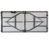 Marbueno Mesa Plegable Rectangular Resina Blanco Estructura de Acero Capacidad 4-6 personas Carga Máxima 150 kg 152X70X74 cm Catering, Jardin, Playa, Camping, Eventos y Terraza 10529
