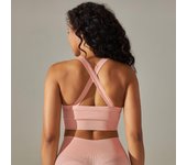 SSITO Sujetador de Yoga sin costura para Mujer, Top short Deportivo with neumáticos anchos y espalda Cruzada, Chaleco Deportivo para Gimnasio, Top Liso para entrenamiento y Correr