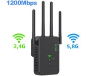 1200Mbps Wireless WiFi Repeater Wifi Signal Booster Dual-Band 2.4G 5G WiFi Extender 802.11ac Gigabit WiFi Amplifier WPS Router