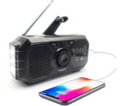 Radio de iluminación con manivela manual, duración, Alimentación por Energía Solar, para supervivencia al Aire Libre y Camping,Radio de Cuerda recargable por USB, Carga Móvil, Radio FM, Indoor LED