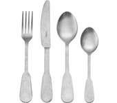 Mikasa Soho Antique - Juego de cubiertos de acero inoxidable de 16 piezas para 4  Incluye 4 cuchillos, 4 tenedores, 4 cucharas de postre y 4 cucharaditas, apto para lavavajillas
