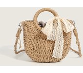 Summer Straw Beach Bag Hand-woven Women Handbag Fashion Basket Crossbody Bag Casual Large Capacity Rattan Totes Bags