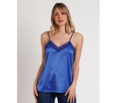 ADMAS Camiseta Tirante Puntilla Escote para Mujer