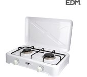 Cocina de gas esmaltada 2 fuegos 46x30x12cm edm