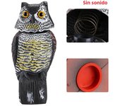 Fake Owl Decoy Plastic Owl Scarecrow Sculpture with Rotating Head and Sound for Garden Yard Bird Repellent Outdoor