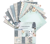 6-Inch Single Sided Pattern Paper 12 Sheets Winter Background Paper Decorative Paper