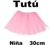 Tutú niña,falda de tul,color rosa,talla niña 30cm,fiesta,halloween,carnaval,party,fespu
