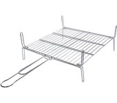 CM - Parrilla Barbacoa con Patas, Hechas con Metal Resistente y Duradero. Mayor resistencia a la Corrosión. Parrilla de Carne con Mango y Parrilla de Verduras. Ideal para asar Carne, Verduras y Pescados. Pack para Hostelería, Bar, Asadores, Restaurantes