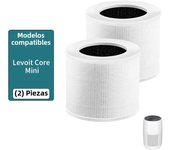 LEVOIT Core Mini Air Purifier Replacement Filter, 3-in-1, High-Efficiency Activated Carbon, Core Mini-RF,2 Pack,White