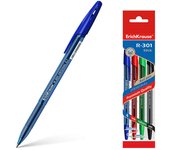 Erichkrause Pack de 4 Bolígrafos Hexagonales Azules
