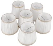 Chandelier Shades, Candle Bulbs,clip-on Lamp Shades, 6, White