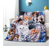Cute Cat Microfiber Blanket Super Soft Throw Blankets For Bed Bedspread Sofa Decorative Camping Picnic Winter Warm Blanket