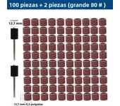 102pcs Sanding Drums Kit Sanding Band 1/2 1/4 Inch Sand Mandrels 80/120/180Grit Fit For Nail Drill Rotary Abrasive Tools