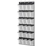 Zapatero Colgante para Puerta, Organizador de Zapatos, 24 bolsos Grandes de Malla con percha (Negro)