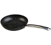 Wecook Granite Sartén 28 cm Inducción, Aluminio Forjado Antiadherente Ecológico Piedra sin PFOA, Vitrocerámica, , Negro