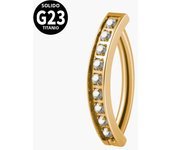 1PC G23 Titanium Navel Piercing Fire Opal Simple Belly Button Ring  Cz Reverse Curved Glossy Snap Belly Piercing Body Jewelry