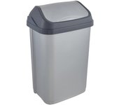 Cubo de Basura con Tapa Basculante, 25 l, Swantje, Plateado KEEEPER