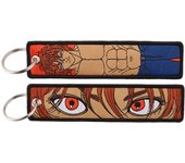 Anime Cool Embroidery Key Fobs Holder Key Tag Cute Keychain for Motorcycles Key Ring Pendants Accessories