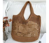 Knitted Hollow Shoulder Bag Underarm Bag Large Capacity Crochet Bag Shopping Totes Casual Beach Bag Commuting Bag