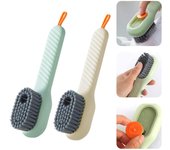 Cepillo para zapatos, cepillo para fregar zapatos, cepillo para limpiar botas, cepillo para limpiar ropa con caja de líquido, herramienta de limpieza, cepillo multifuncional para lavar la ropa 2