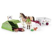 Sarah Excursión de Acampada Horse Club Schleich Remolque y Tienda de Campaña