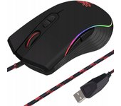Ratón Gaming con Iluminación LED RGB, 7 botones programables y 7200 DPI Sensor Óptico Profesional, Cable Trenzado, Raton para Juegos PC, Jugar