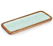 Centro de Mesa Blanco Marrón Verde Hoja de planta 38 x 15 cm