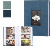 1Set Linen Cloth Cover Album 6-inch Interleaf Type Photo Storage Album 200/300pcs Writable Collection of Children Growth Photos