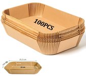 Rectangle Air Fryer Disposable Baking Paper Liner, Non-Stick Food Grade Silicone Oil Paper Tray Microwave Oven Kitchen Cooker