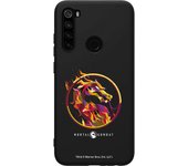 Funda original compatible con Xiaomi Redmi Note 8 Negro con un diseño de Mortal Kombat Logo Fire