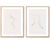Set de 2 cuadros calidad premium con marco de madera - 30x40 cm o 50x70 cm - POSTER LAB
