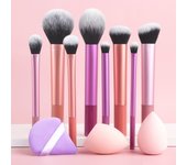 28-piece makeup tool set - 8-piece professional makeup brushes + toiletries set and washing bowl & puff sponge egg combination