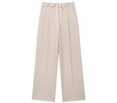 TRAF Women's Double Layer Splicing Waist Casual Wide Leg Pants Commuter Fashion Straight Leg Pants Temperament Women's Clothing