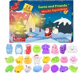 Calendario de Adviento 2024, 24 días de Navidad Mochi Animal Peluche para niños, niños pequeños, calendario de cuenta regresiva de Navidad, juguete para niños y niñas, regalos de fiesta de Navidad