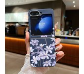 Little Flowers Folding Phone Case For Samsung Galaxy Z Flip 6 5 4 3 Leather Texture TPU Cover For Samsung Z Flip6 Flip5 Flip4 5G
