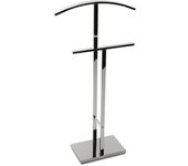 Versa Lund Galán de Noche Moderno Multifuncional con 2 Perchas o Colgadores para Ropa de Hombre o Mujer, , Medidas (Al x L x An) 100 x 20 x 40 cm, Acero, Color Plateado