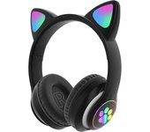 Cute Cat Ears Wireless Headphones With Mic Hifi Bass Stereo Music LED RGB Flash Lamp Bluetooth Headset Girl Kids Birthday Gifts