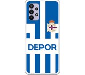 Funda original compatible con Samsung Galaxy A32 5G - RC Deportivo camiseta rayas blanquiazul