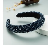 European and American Temperament Pure Handmade Beaded Crystal Sponge Wide Edge Hair Band Baroque Personality Versatile Headband