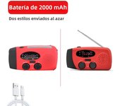 Luz DE EMERGENCIA LED USB 4000 mAh con solar recargable Radios portátil para acampar y exterior función uso interno incluye